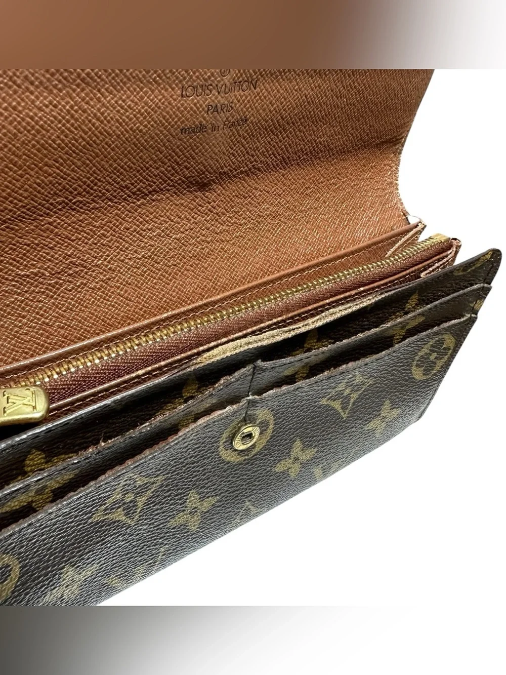 Louis Vuitton Sarah Monogram Leather Long Wallet on Chain